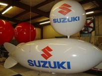 large balloons - 20ft. blimp with Suzuki logo - $1825.00 - plain 20ft. blimp from $1334.00